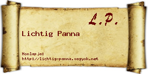 Lichtig Panna névjegykártya